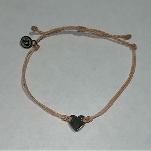 Pura Vida Bracelet Pink With Silver Heart Charm